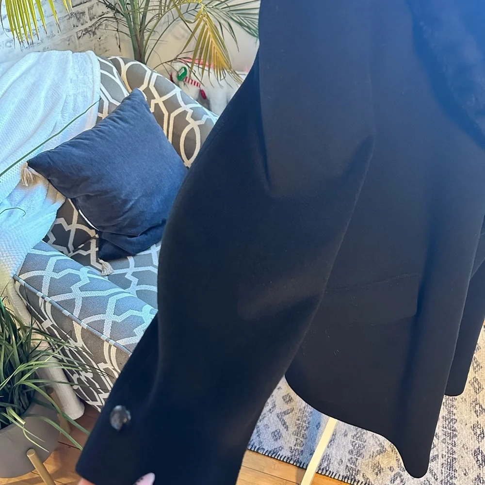 VTG Companion Wool Outercoat w/faux fur collar and faux & lining. Men’s XL Blk - Picture 4 of 14